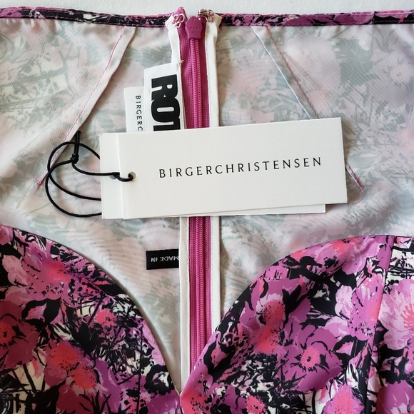 ROTATE BIRGER CHRISTENSEN Irina Pink Floral Dress Size 10 - Picture 9 of 10